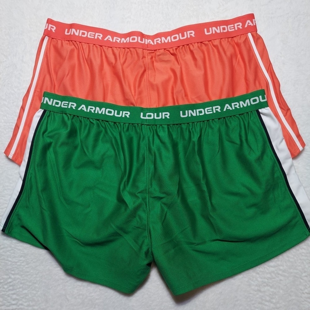 Pack of 2  Under Armour Tech Play Up Shorts Women's XL  3" Ins. Athletic Running - Picture 3 of 6